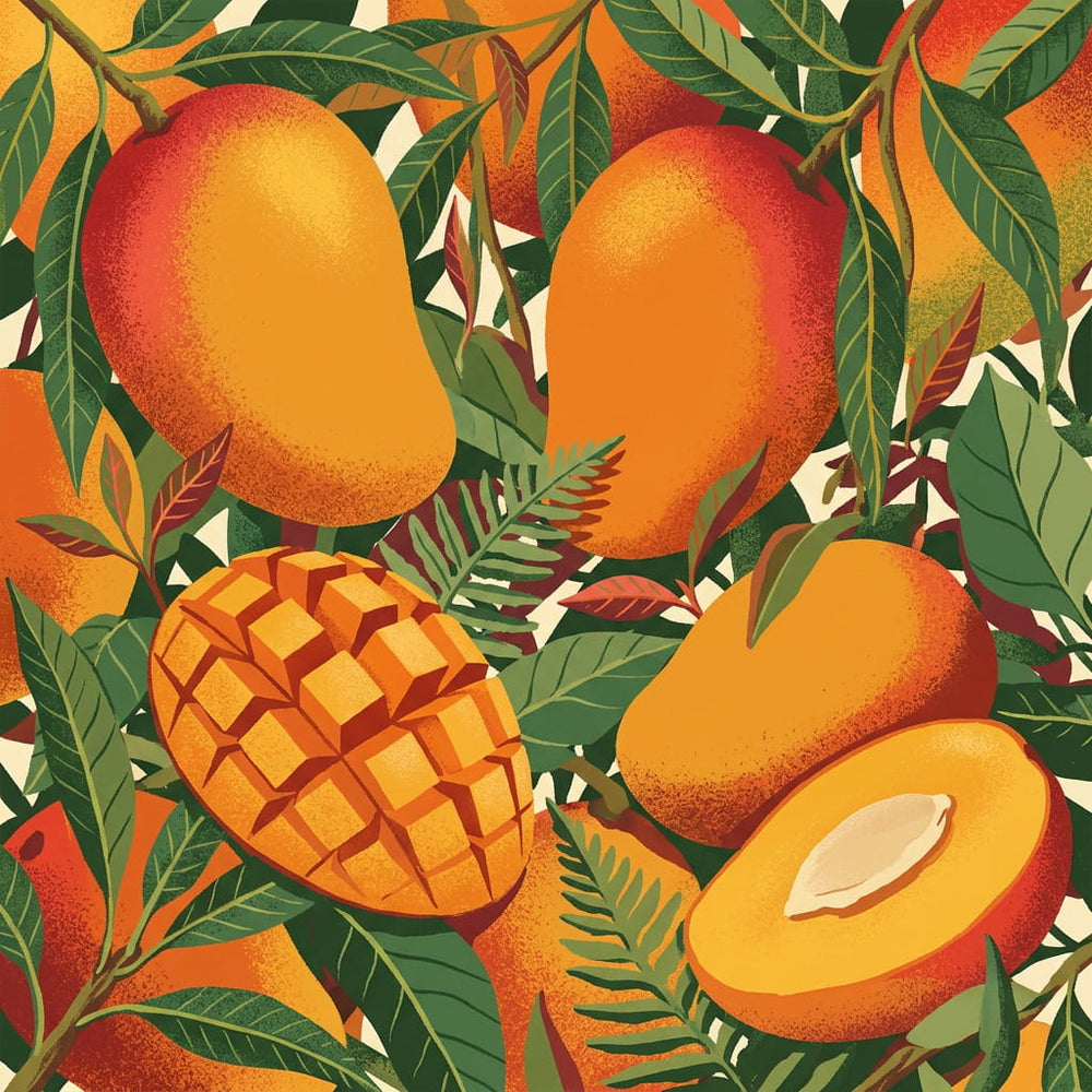 Shampoo sólido para rizos Berry Botanical con mango de fondo